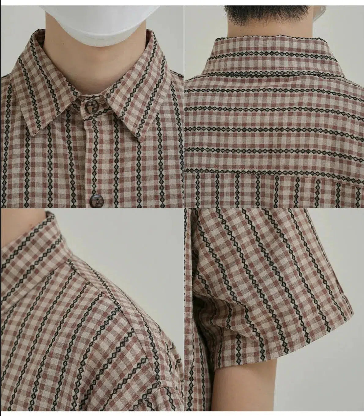 Retro Plaid Thin Short Sleeve Shirt