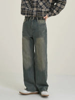 Retro Raw edge Floor-length Jeans