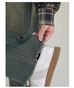 Retro Raw edge Floor-length Jeans