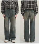 Retro Raw edge Floor-length Jeans