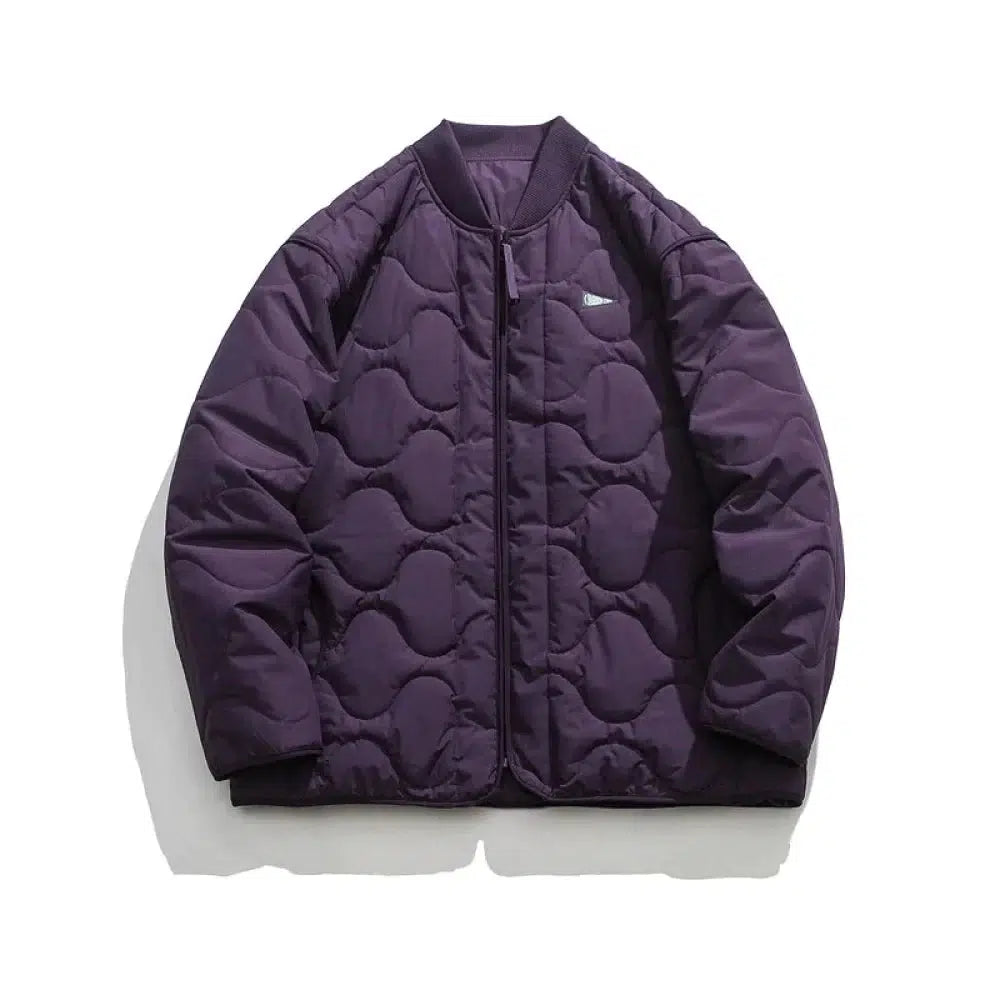 Retro Rhombus Thickened Baseball Jacket