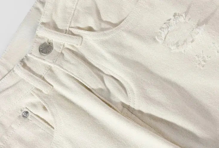 Retro Ripped Slim Straight Jeans