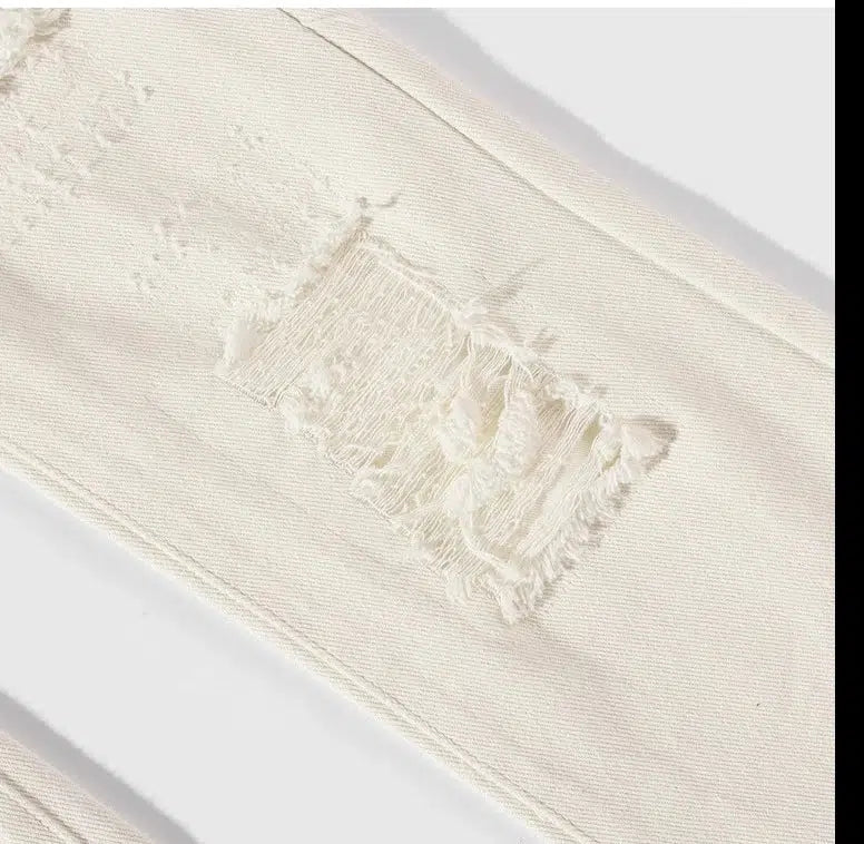 Retro Ripped Slim Straight Jeans