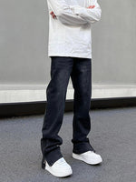 Retro Side Slit Zipper Jeans