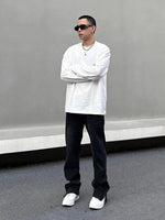 Retro Side Slit Zipper Jeans