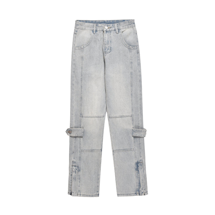 Retro Side Slit Zipper Jeans