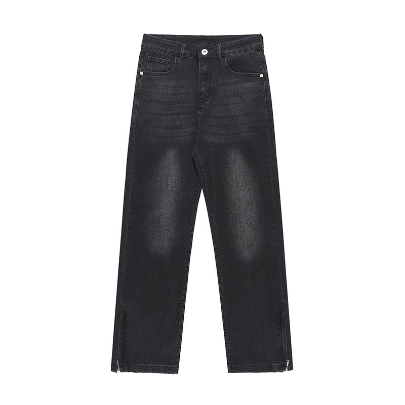 Retro Side Slit Zipper Jeans
