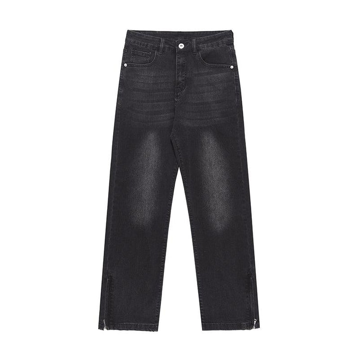 Retro Side Slit Zipper Jeans