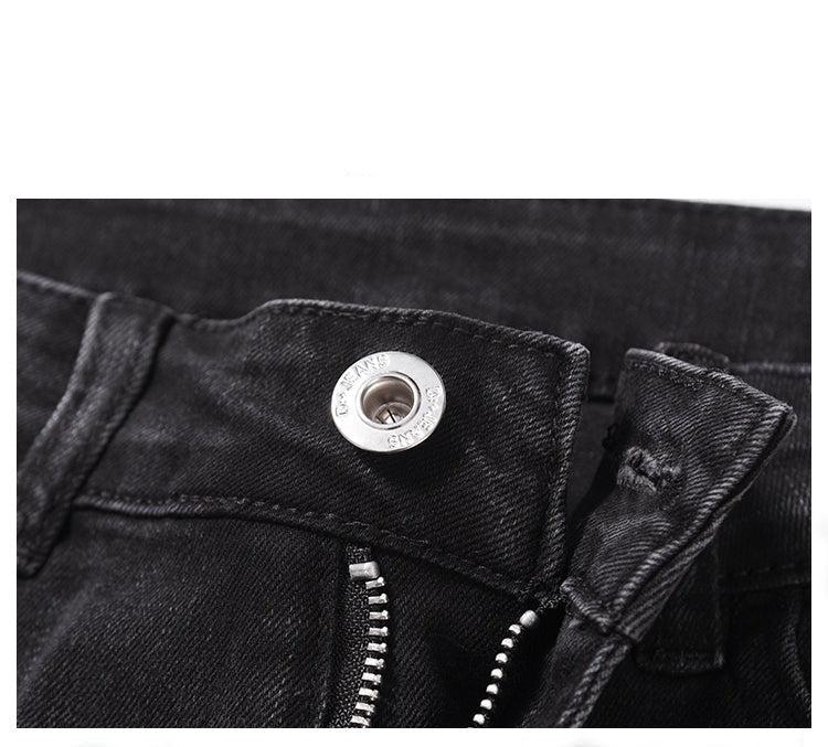 Retro Side Slit Zipper Jeans