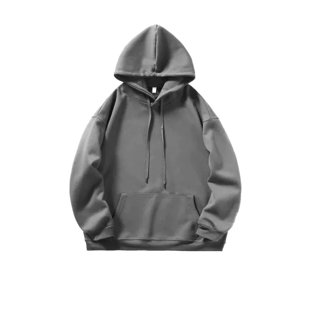 Retro Simple Solid Color Hooded Sweatshirt