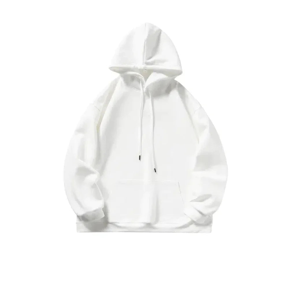 Retro Simple Solid Color Hooded Sweatshirt