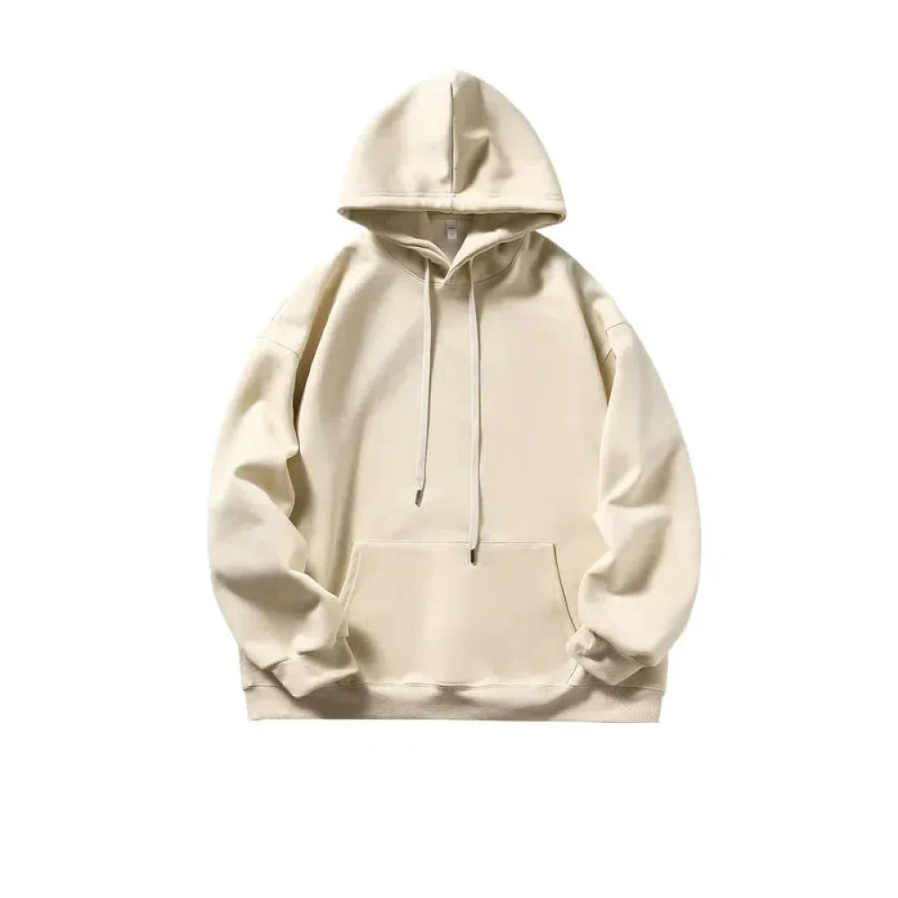 Retro Simple Solid Color Hooded Sweatshirt