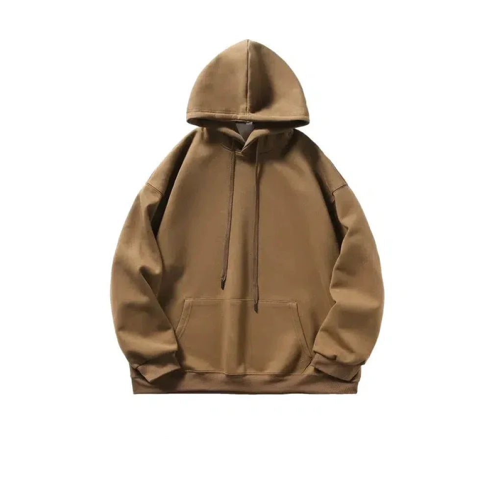 Retro Simple Solid Color Hooded Sweatshirt