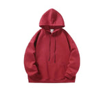 Retro Simple Solid Color Hooded Sweatshirt