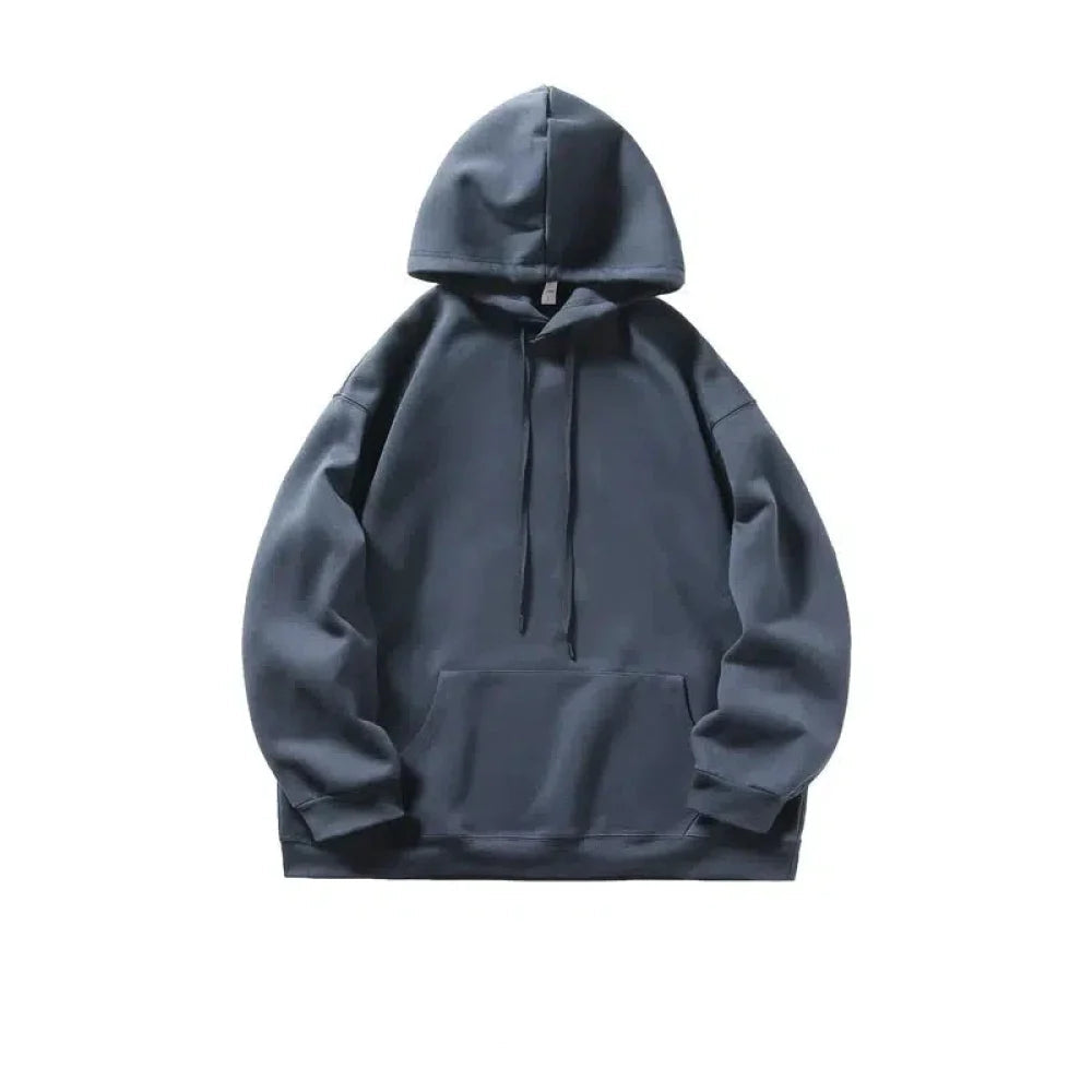 Retro Simple Solid Color Hooded Sweatshirt