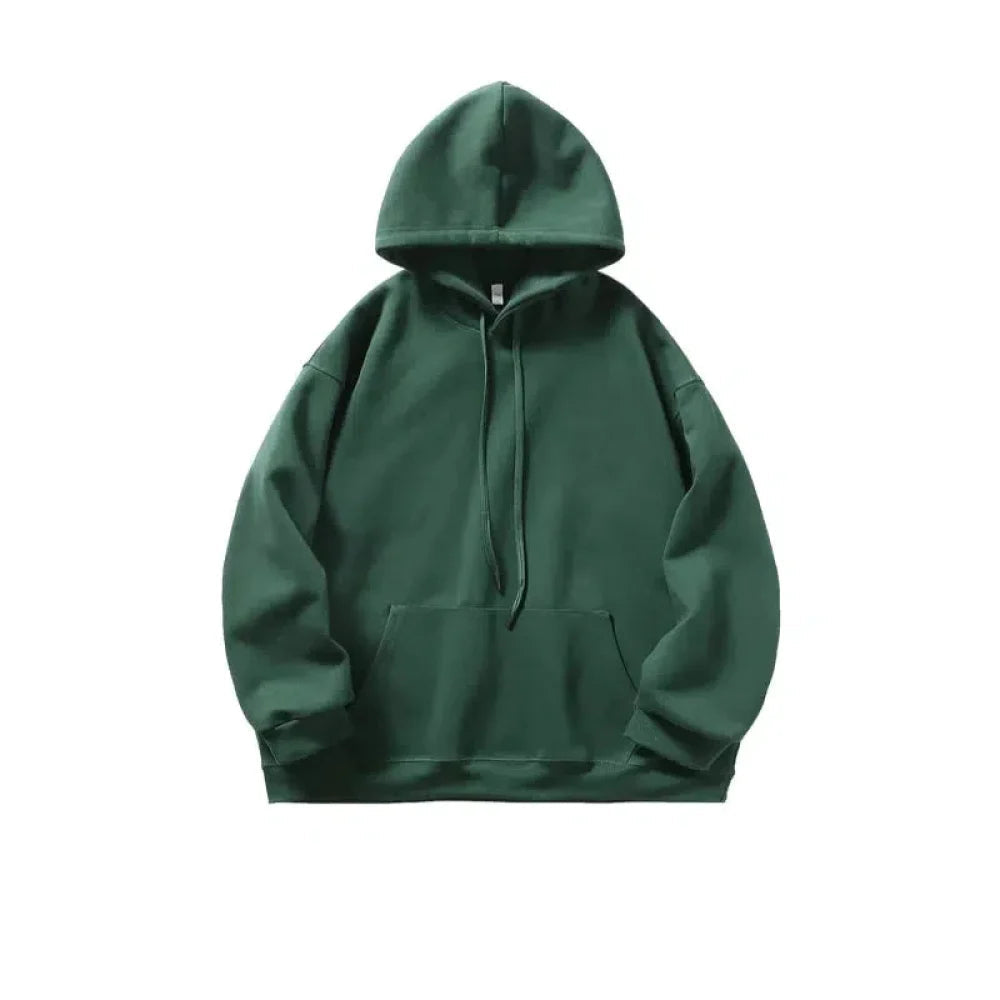 Retro Simple Solid Color Hooded Sweatshirt