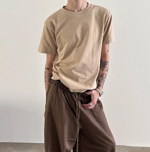 Retro Small Collar Pure Cotton T-shirt