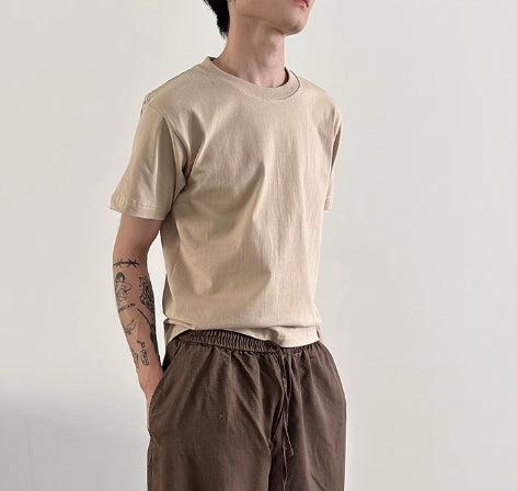 Retro Small Collar Pure Cotton T-shirt