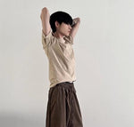 Retro Small Collar Pure Cotton T-shirt