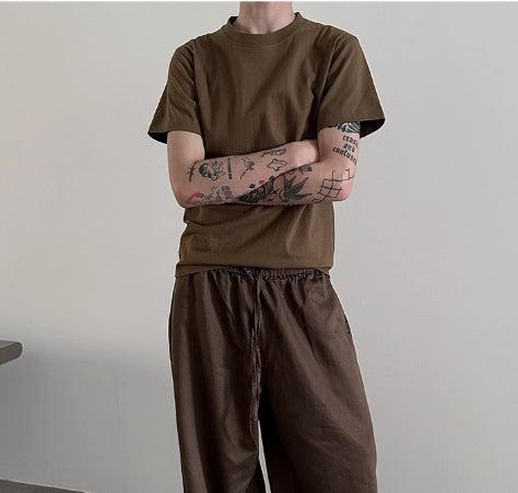 Retro Small Collar Pure Cotton T-shirt