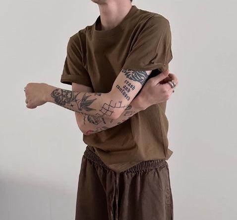 Retro Small Collar Pure Cotton T-shirt