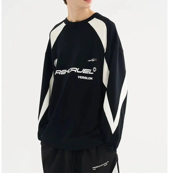 Retro Sports Stitching Sweatshirt