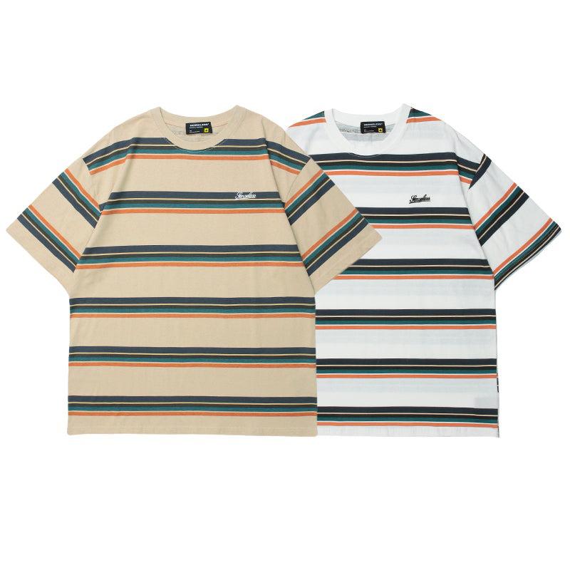 Retro Striped Short-sleeved T-shirt