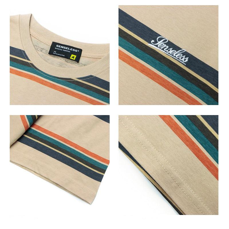Retro Striped Short-sleeved T-shirt