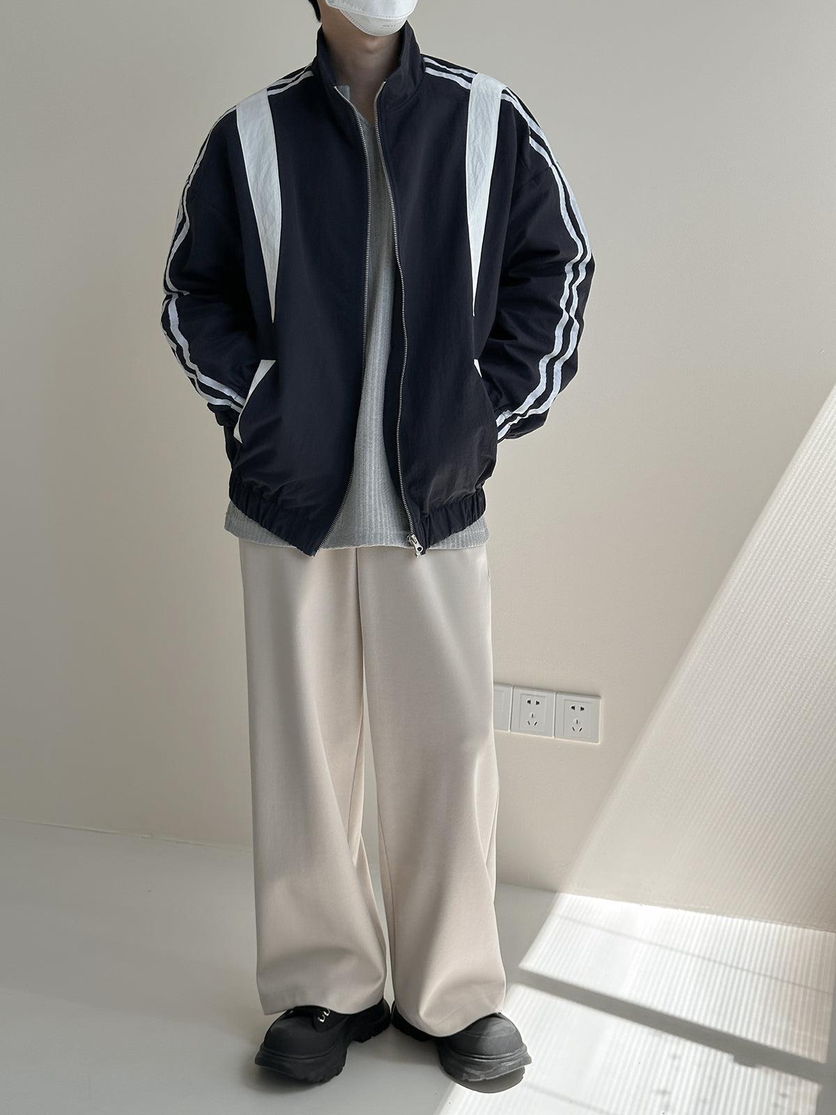 Retro Striped Zip Track Jacket