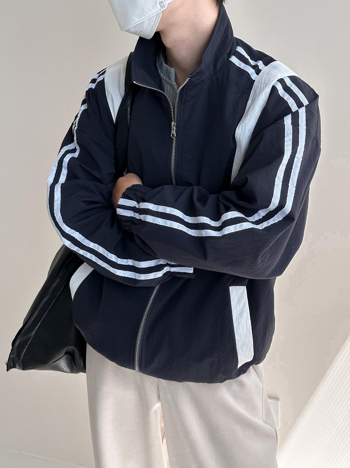 Retro Striped Zip Track Jacket