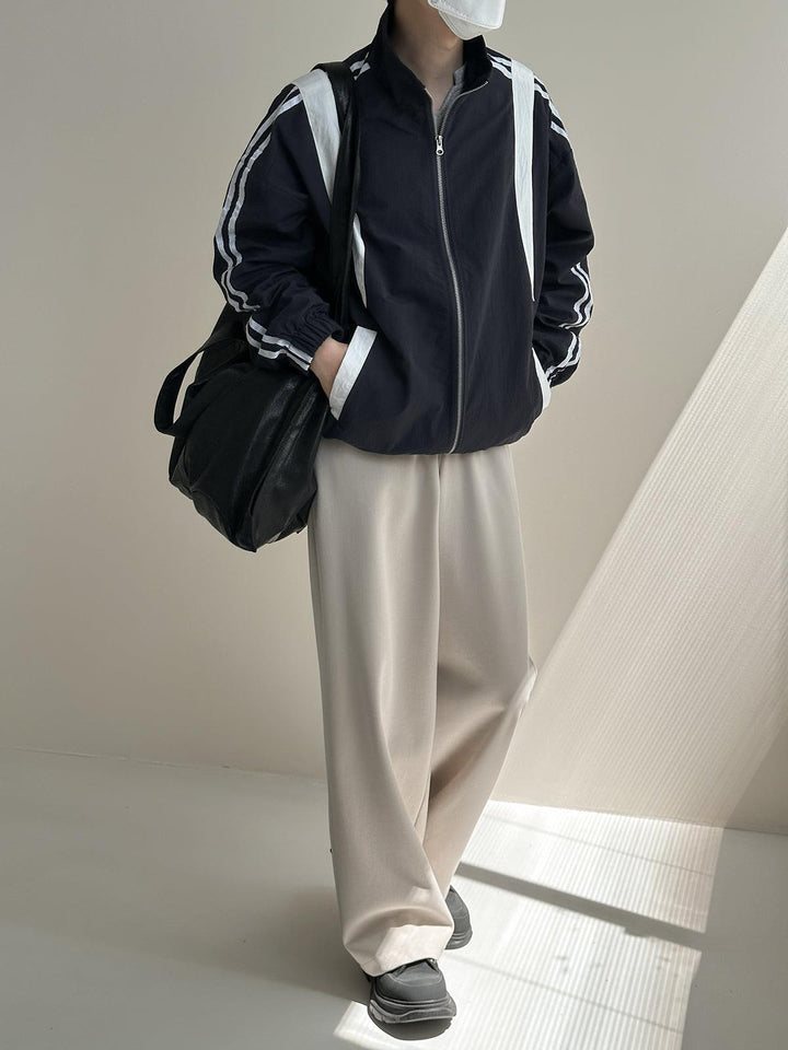Retro Striped Zip Track Jacket