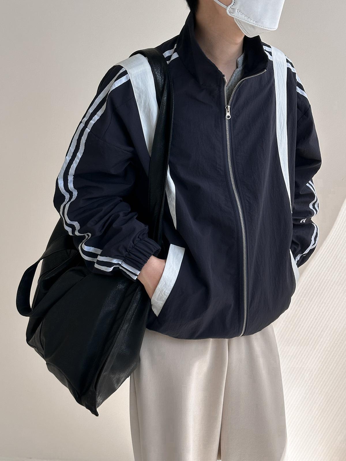 Retro Striped Zip Track Jacket