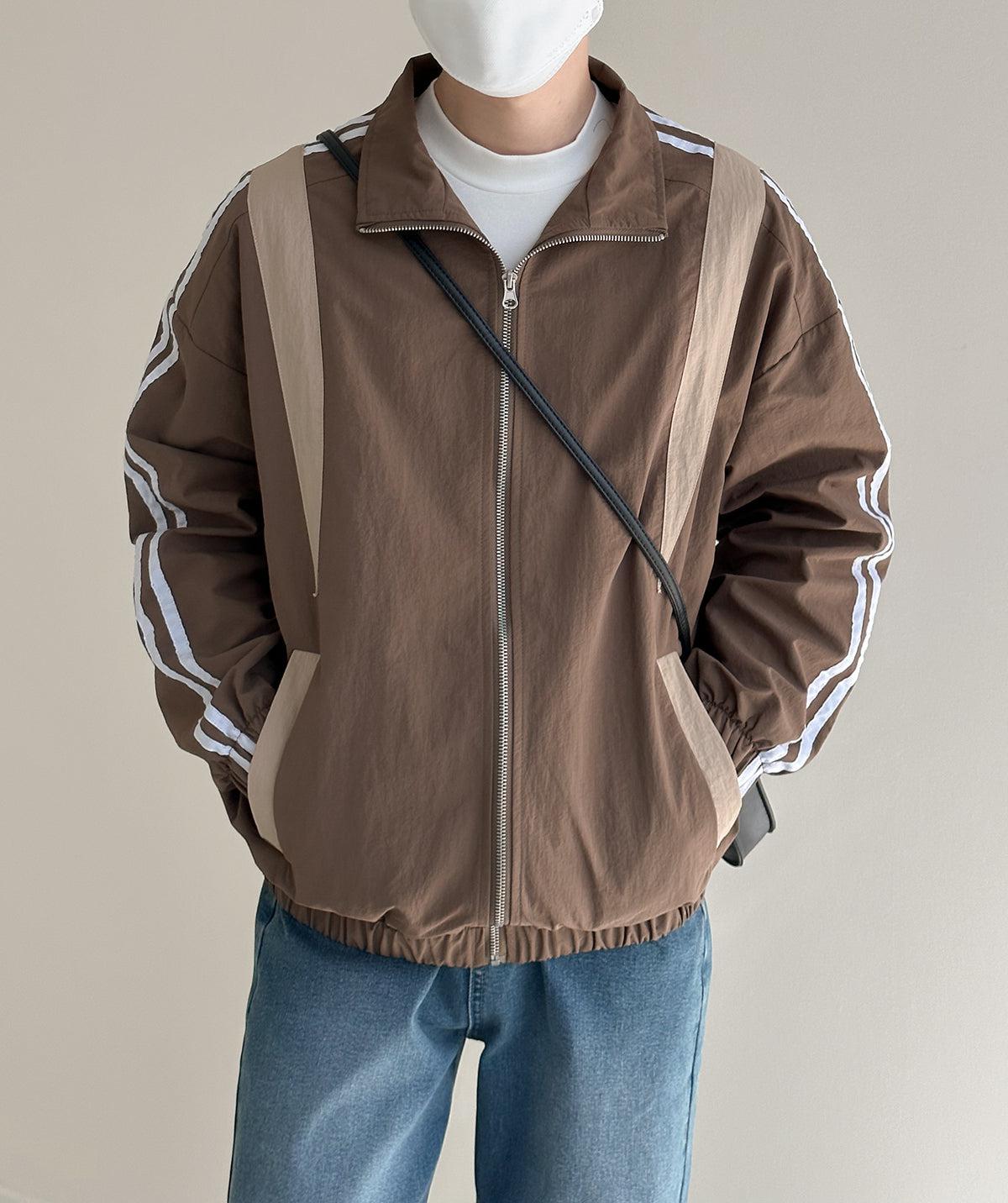 Retro Striped Zip Track Jacket