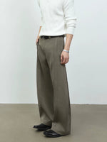 Wide-Leg Pleated Dress Pants 4