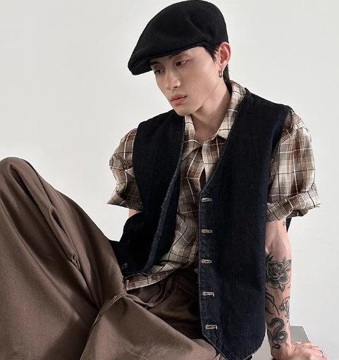 Retro V-neck Denim Vest