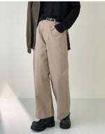 Retro Washed Cotton Wide Leg Casual Pants
