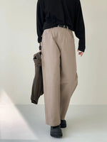 Retro Washed Cotton Wide Leg Casual Pants