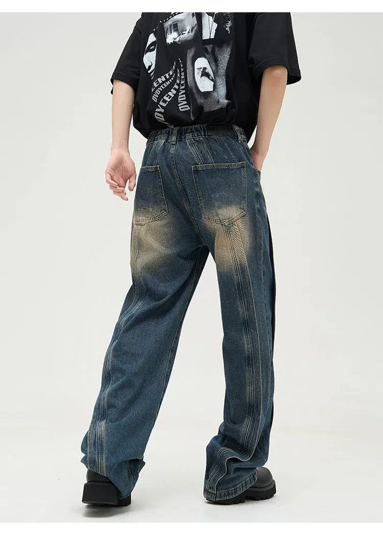 Retro Washed Jeans Pants