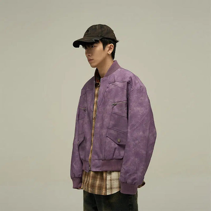 Retro Washed PU Leather Jacket
