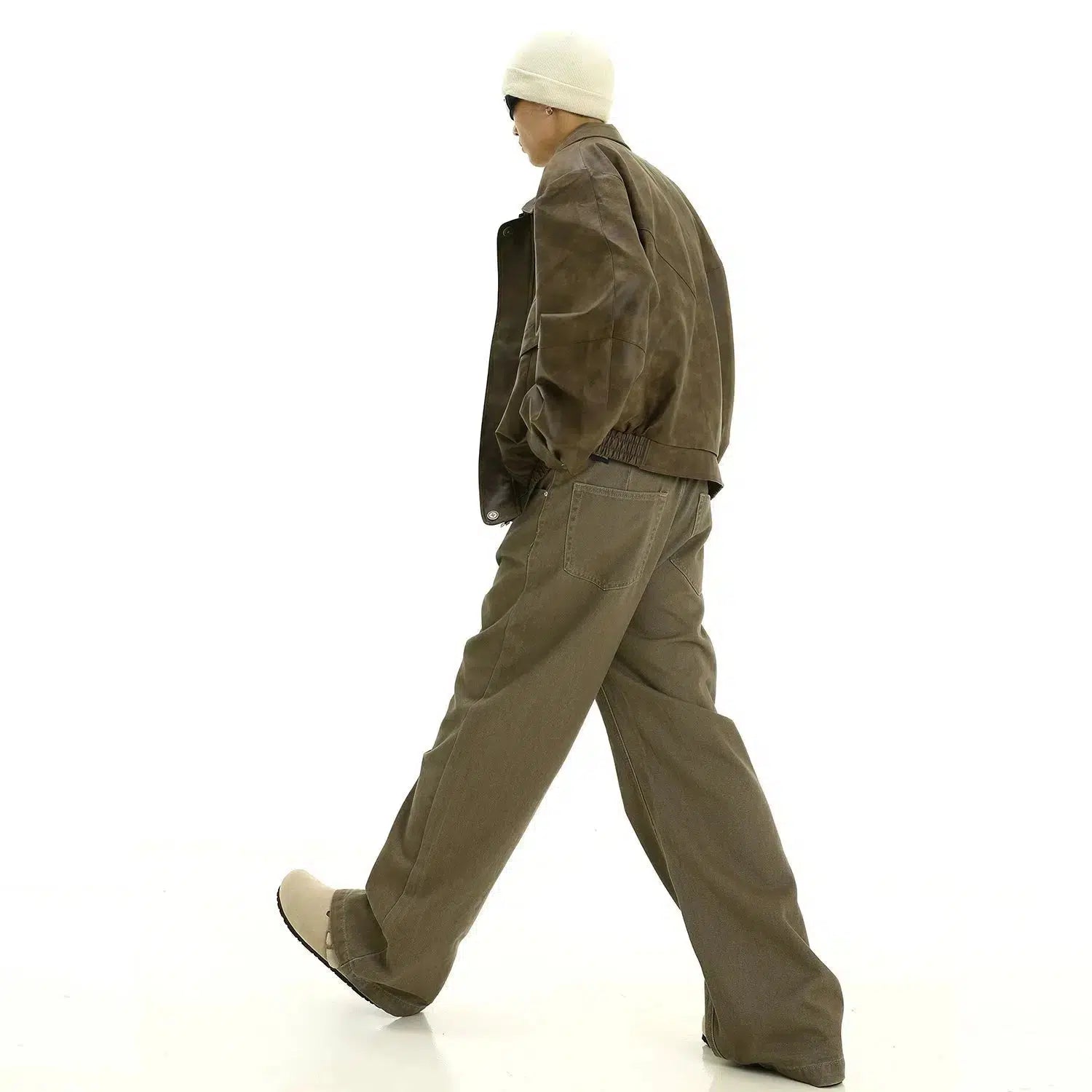 Retro Washed Wide-Leg Casual Pants