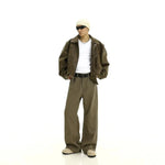 Retro Washed Wide-Leg Casual Pants
