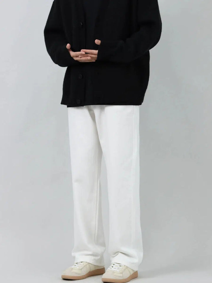 Retro White Straight-leg Jeans