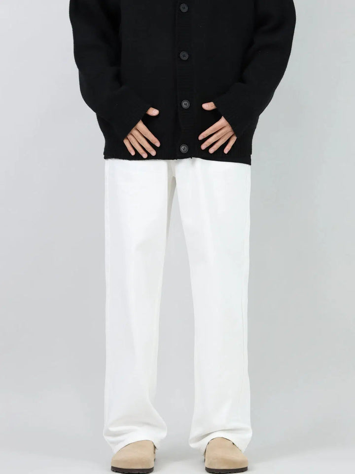 Retro White Straight-leg Jeans