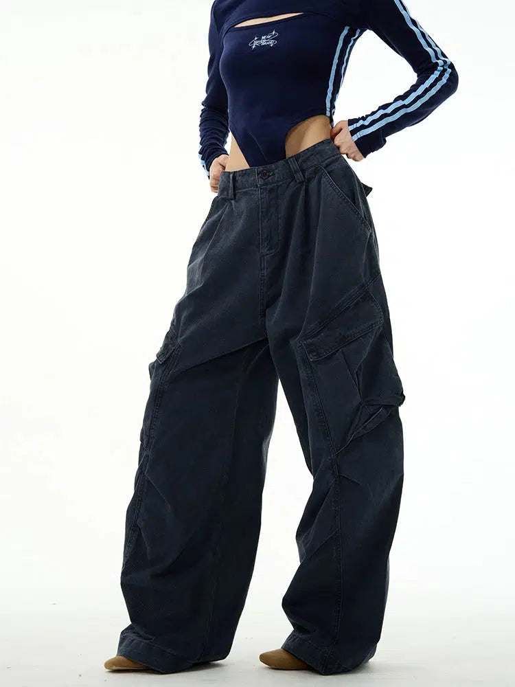 Retro Wide Leg Cargo Pants