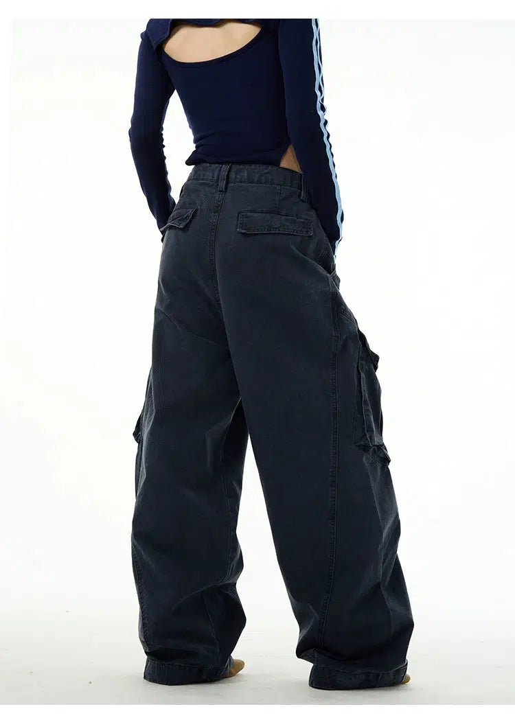 Retro Wide Leg Cargo Pants