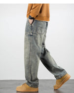 Retro Wide-leg Drape Jeans