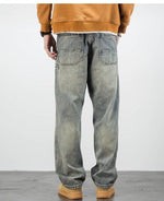 Retro Wide-leg Drape Jeans