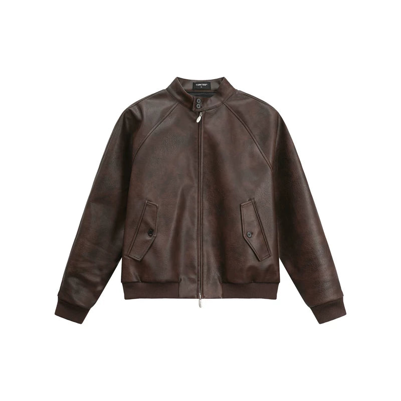 6027117321761,6027117321762,6027117321763, Stand Collar PU Leather Motorcycle Jacket