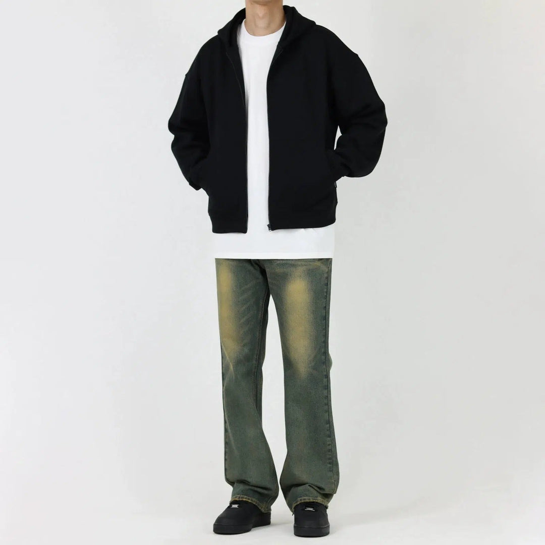 Retro Yellow Mud Straight Jeans