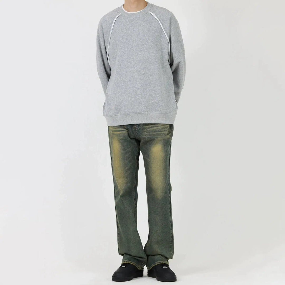 Retro Yellow Mud Straight Jeans